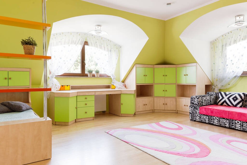 lime green living room