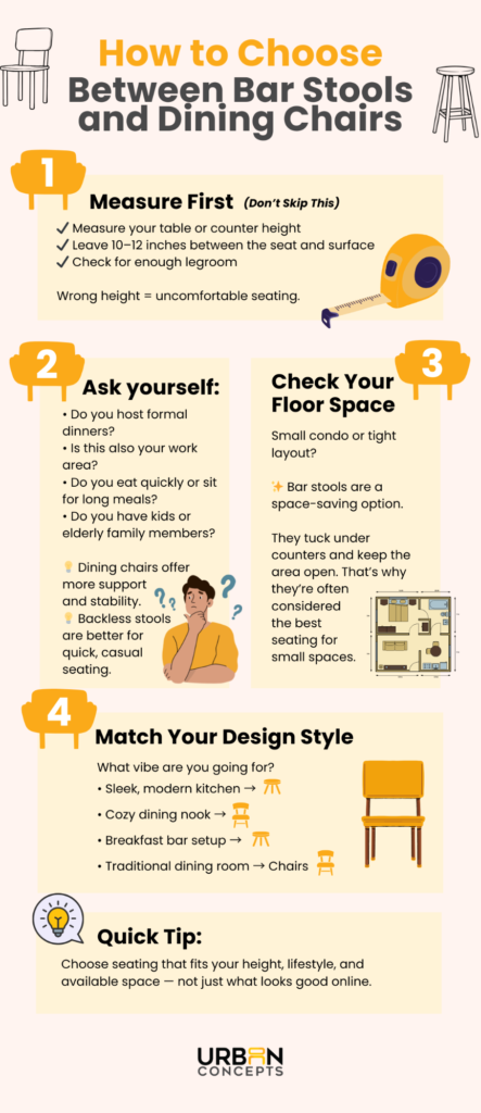 How to Choose Between Bar Stools and Dining Chairs